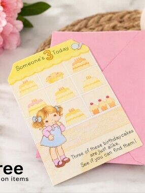 Free With Purchase Children's Birthday Card with Pink Envelope